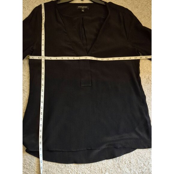 Banana Republic 100% Silk Longline Long Sleeve V Neck Pullover Tunic Top M EUC - Picture 6 of 8